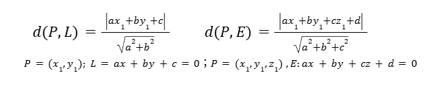 點到直線(平面)距離公式